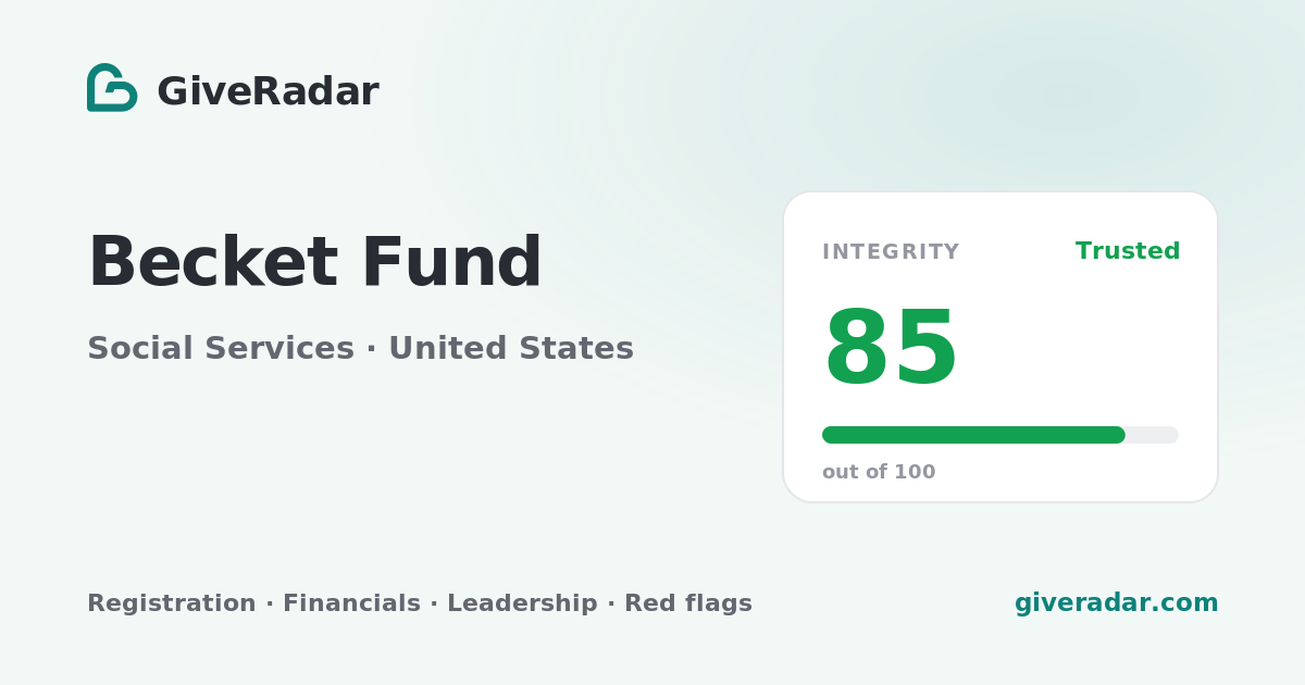 Becket Fund (United States) - Reviews, Financials & Donate | GiveRadar