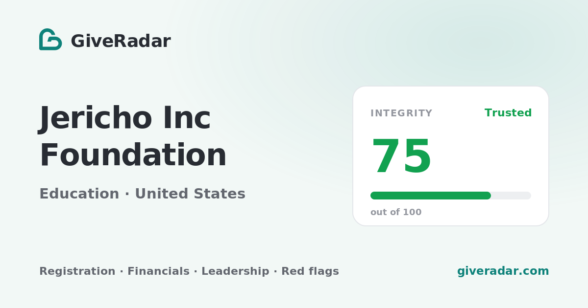 Jericho Foundation Inc (United States) - Reviews, Financials & Donate ...