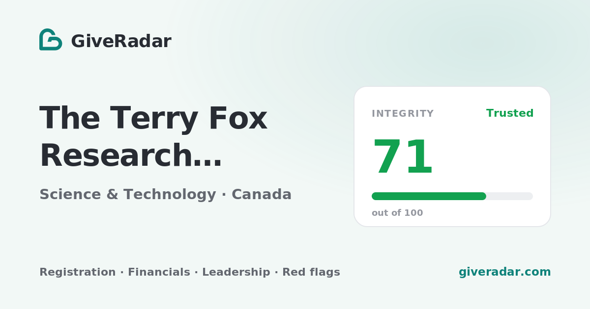 Fox Reseach The Terry Fox Research Institute (Canada) - Reviews, Financials ...